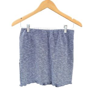 Lucy Love Mini Skirt Elastic Waist Blue White Ruffle Bottom Size Small